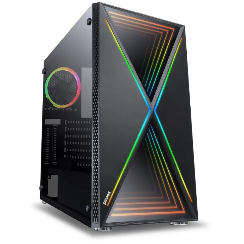Gabinete Mid-tower Future Preto 1 Fan Rgb Lateral Em Vidro Temperado - Fuptrgb1fv