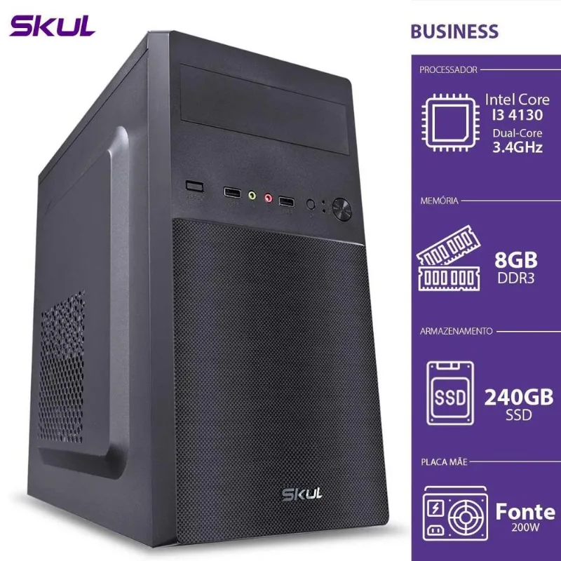 Computador Business B300 - I3-4130 3.4Ghz 8Gb Ddr3 Ssd 240Gb Hdmi/Vga Fonte 200W