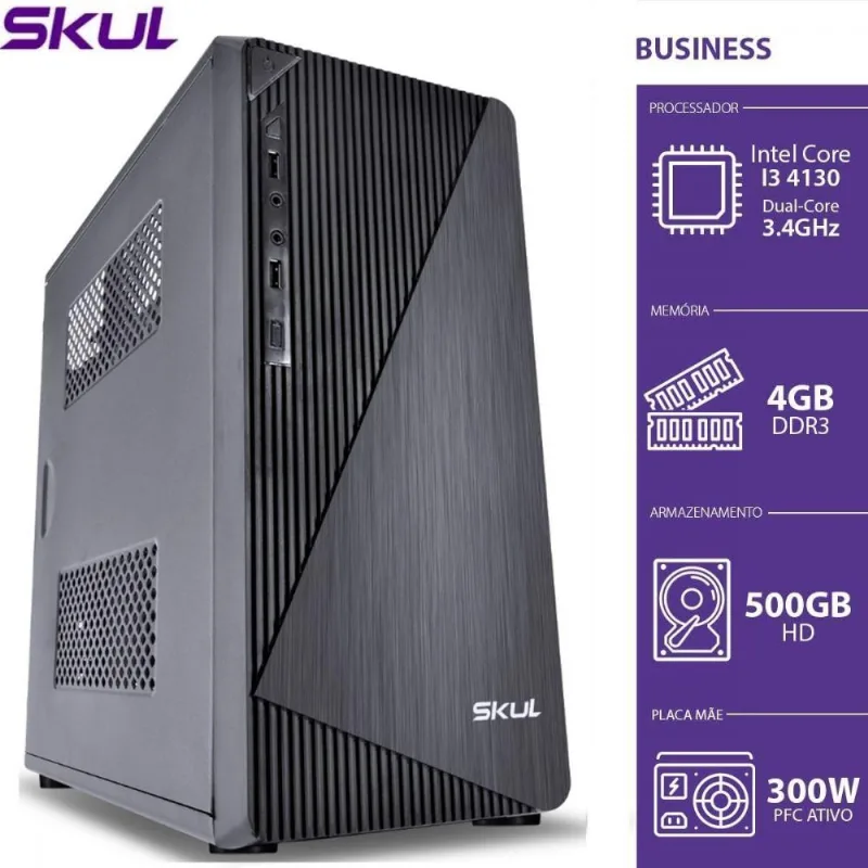 Computador Business B300 - I3-4130 3.4ghz 4gb Ddr3 Hd 500gb Hdmi/vga Fonte 300w Pfc Ativo Sem Ppb