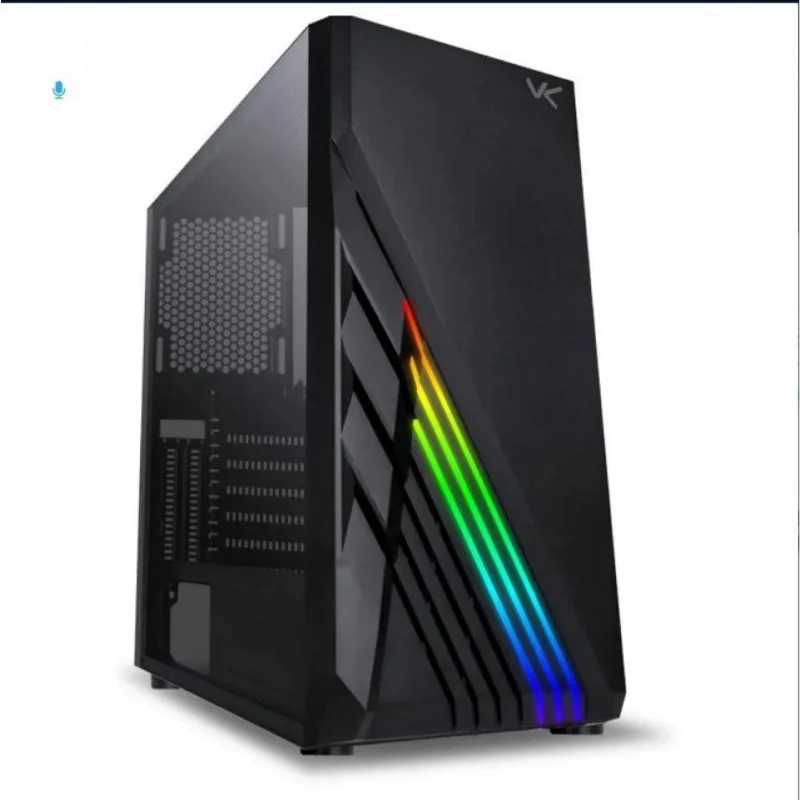 Gabinete Gamer Vx Gaming Scorpius Vidro Temperado Preto Frontal Fita Led Rgb Placa De Video Vertical