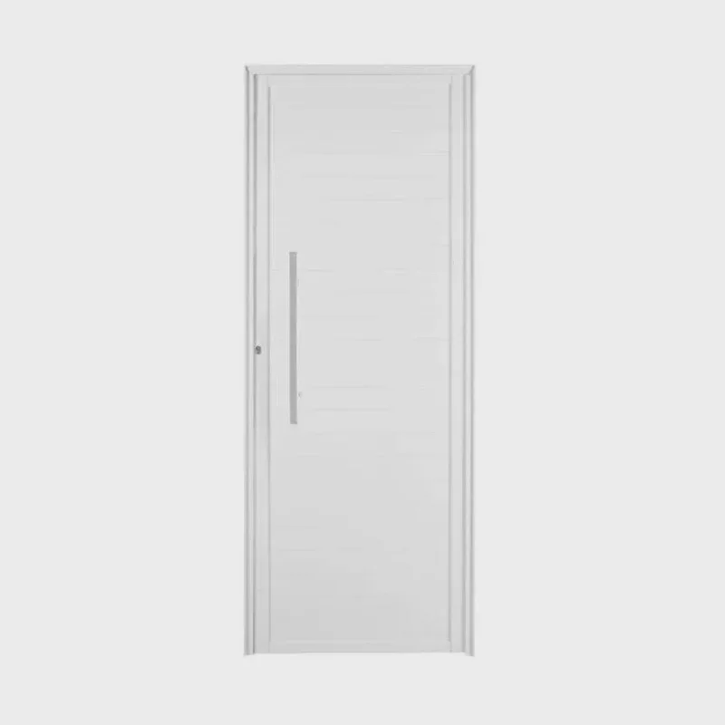 Porta de alumínio lambri liso com puxador 210x90cm - Direita