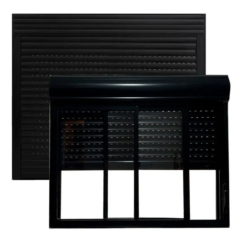 Janela De Aluminio Com Persiana Preta Integrada 150x120cm