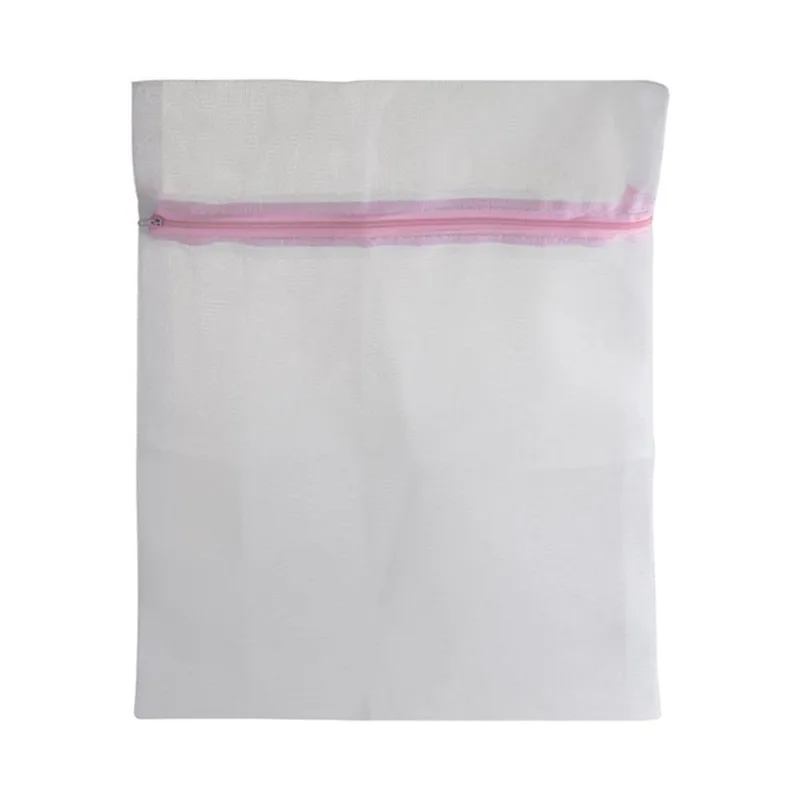 Saco Para Lavar Roupas Zíper 30x40 Delicadas Íntima Lingerie Branco