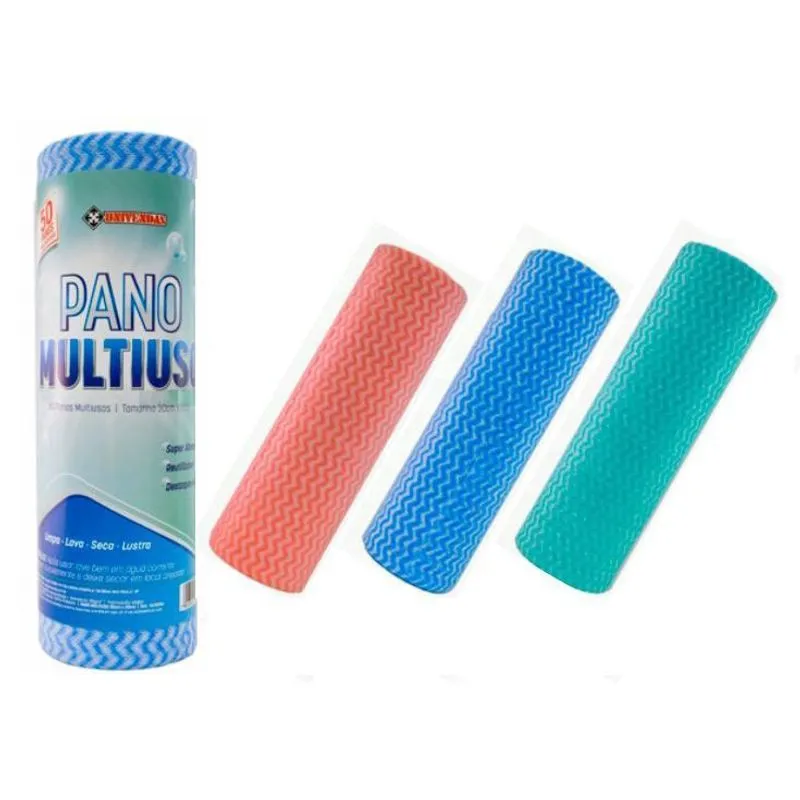 Pano Multiuso Rolo 50Un Reutilizável E Super Absorção 30X25