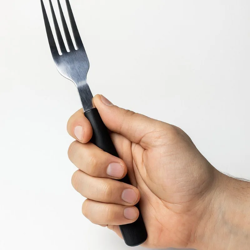 Jogo Garfo de Mesa Kit 6 Peças Linha Mato Grosso Aço Inox e Polipropileno Preto Praticasa