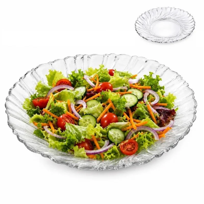 Saladeira Grécia Multiuso De Vidro Transparente Para Mesa Posta Com Design Clássico 28cm 2,8l Yeet