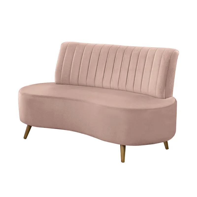 Sofá Quira 2 Lugares 1,35 Veludo Rosé 7050