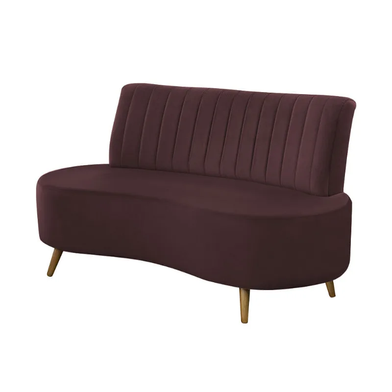 Sofá Quira Veludo Roxo Fixo 1,35m