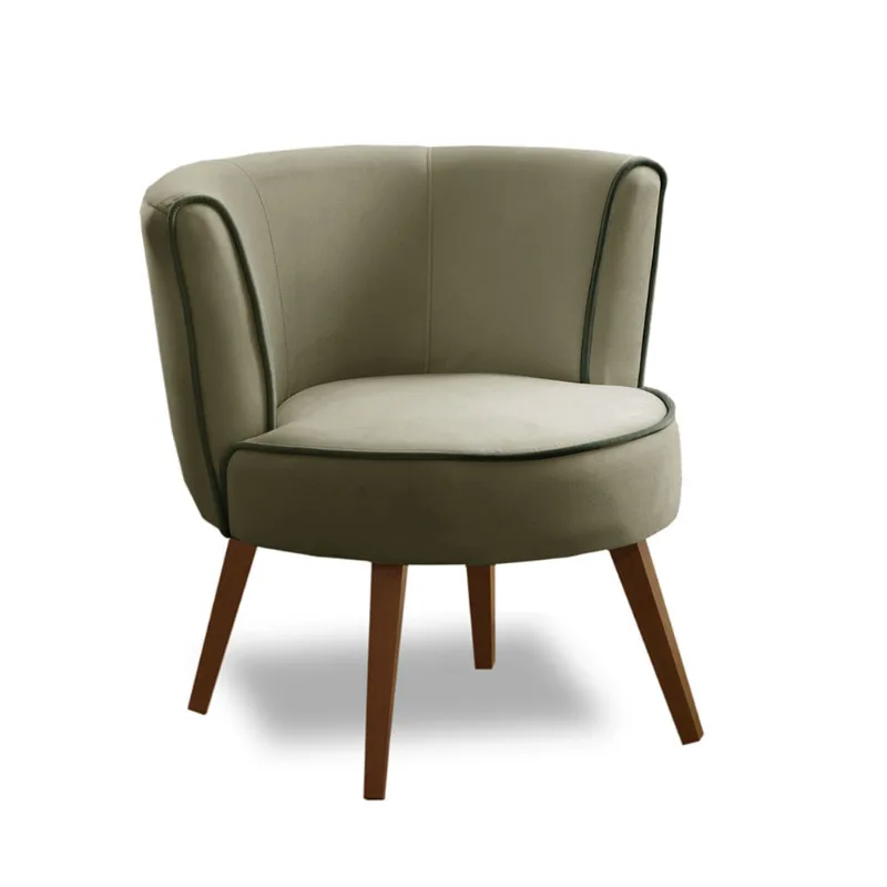 Poltrona Luana Veludo Cappuccino 7054 Vivo Cinza 2000