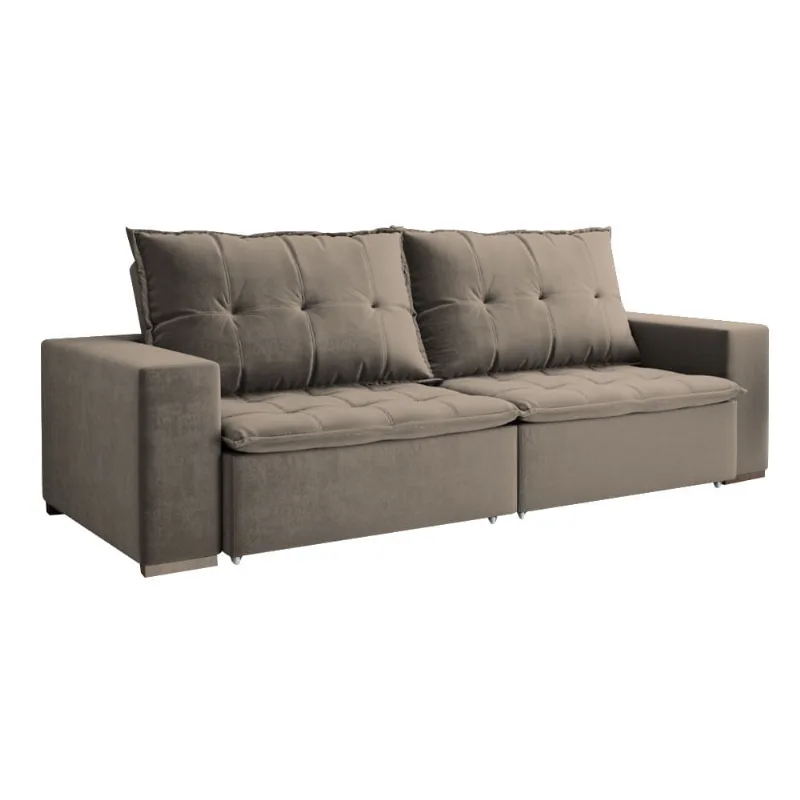 Sofa Evora Canto Esquerdo 2,75 Veludo Capuccino 7054