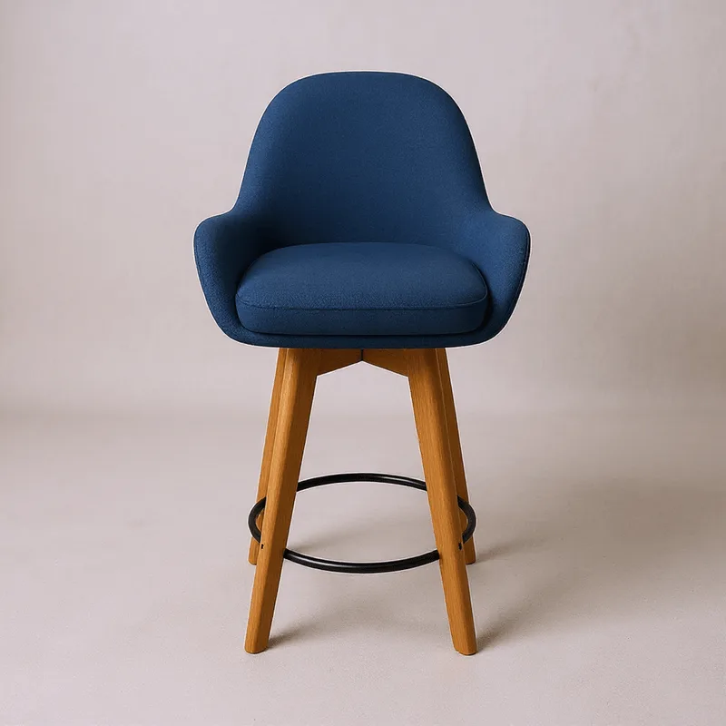 Banqueta Argélia Veludo Azul TA7028