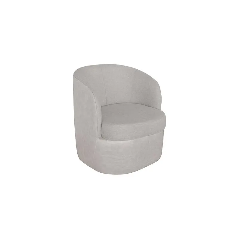 Poltrona Carrara Base Giratória Tc7205 Td7171 Linho Cinza Claro Courino Gelo - Konfort