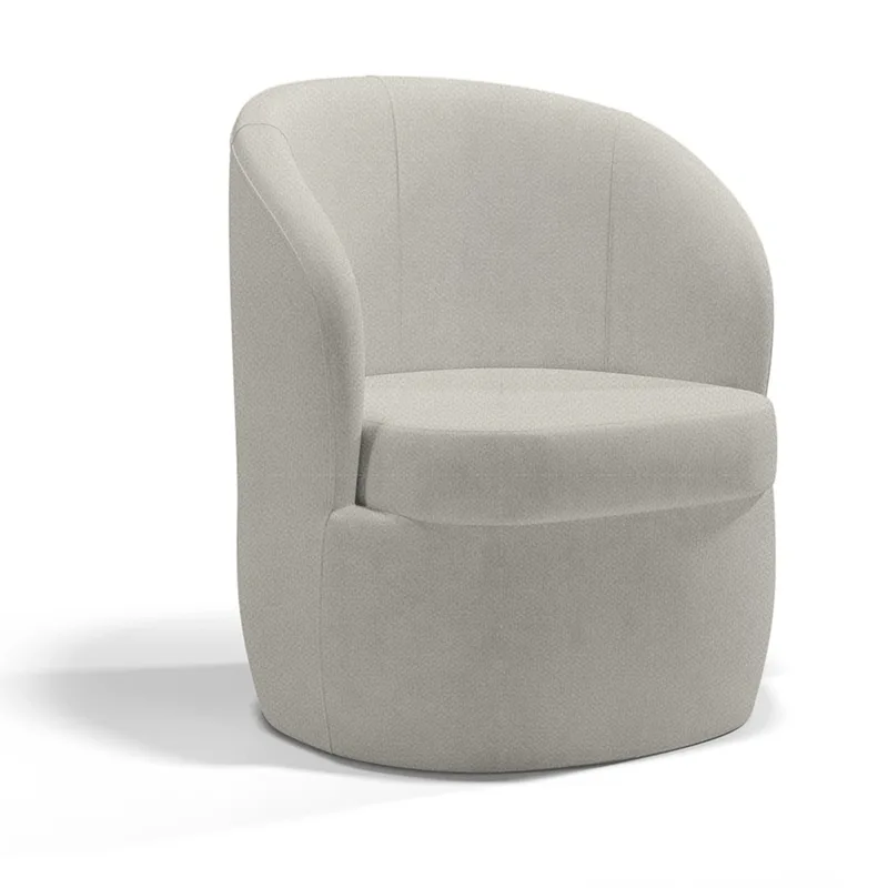 Poltrona Giratória Carrara Jacquard Cinza Claro Wizar POLTRONA KONFORT CARRARA GIRAT TB7129