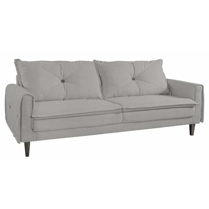 Sofá Living Miami Konfort 3 Lugares 210 cm Cinza ESTOFADO KONFORT LIVING LIVING