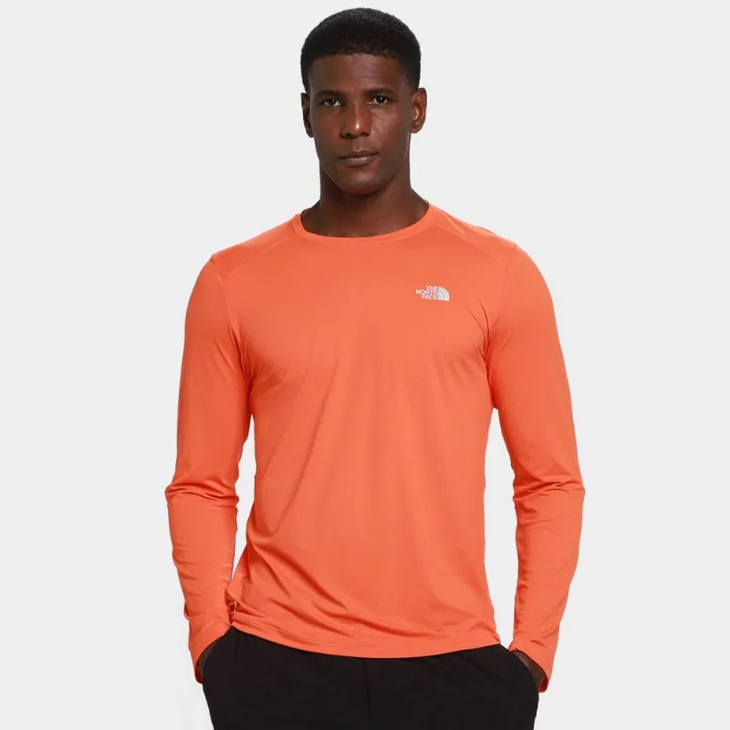Camiseta The North Face Manga Longa Masculina - Masculino - Laranja