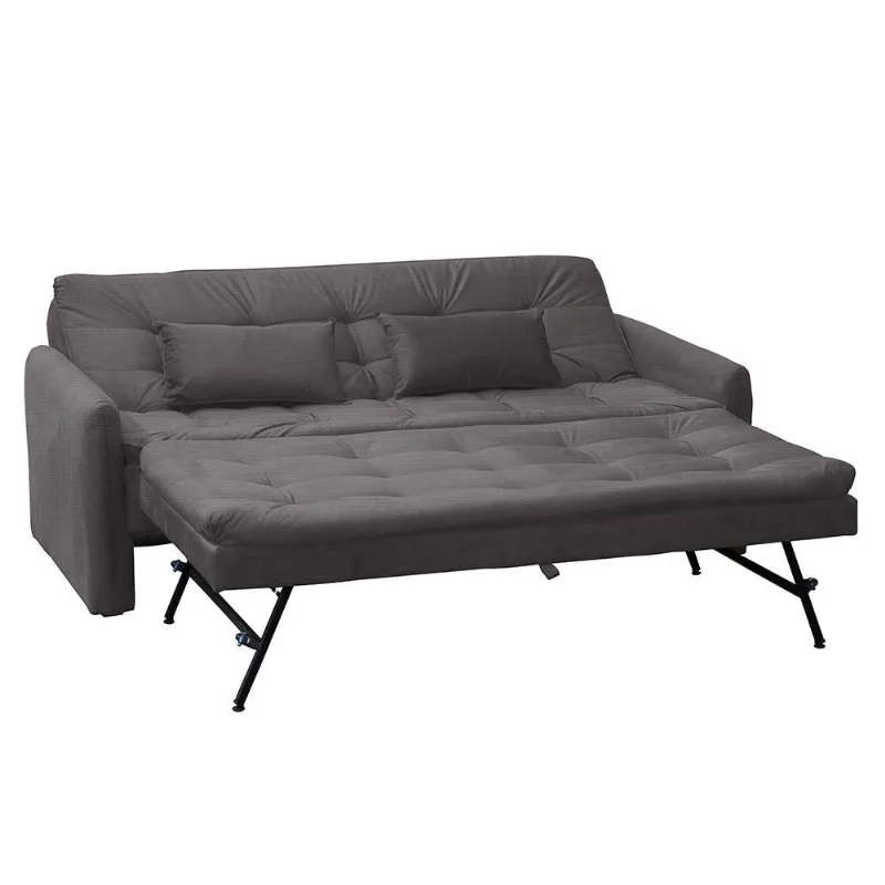 Sofá Cama 3 Lugares Madalena 202cm Granite Chumbo