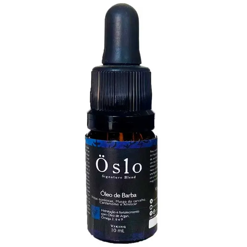 Óleo De Barba Oslo Com Notas Oceânicas Fortalecimento 10ml Viking