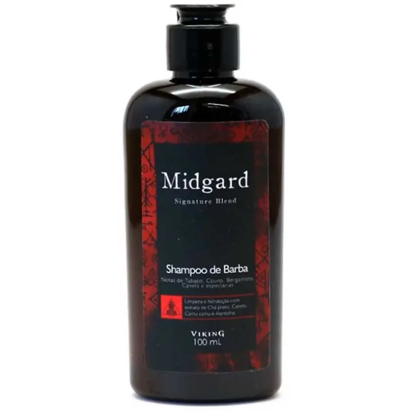 Shampoo De Barba Midgard Com Notas De Canela 100ml Viking