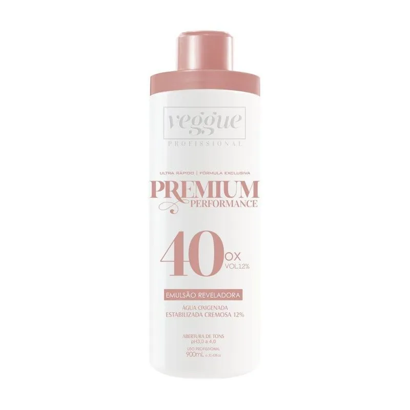 Água Oxigenada Premium 40 Volumes 900ml Veggue Água Oxigenada Premium 40 Volumes 900ml Veggue