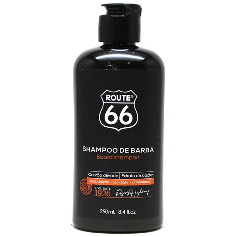Shampoo De Barba Route 66 Antipoluição Com Carvão Ativado 250ml Viking