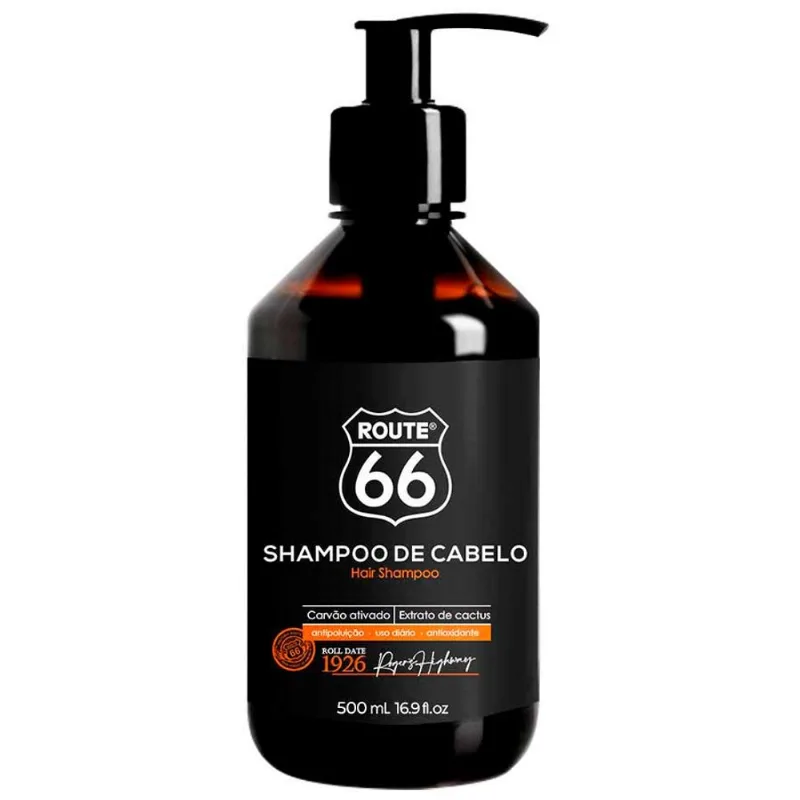 Shampoo De Cabelo 500ml Route 66 Antipoluição Com Carvão Ativado Viking