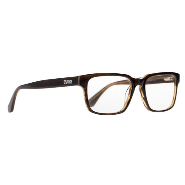 ÓCULOS DE GRAU EVOKE KOSMOPOLITE 2 T01 BROWN STRIPED CARAMEL SILVER TAM 53 MM