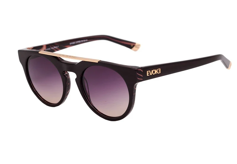 Óculos de Sol Evoke Upper III E01S Wood Brown / Purple Degradê