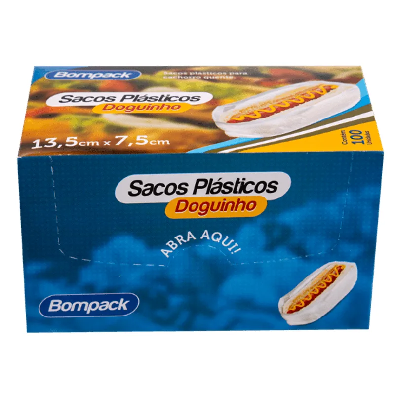 Saco para Hot Dog BOMPACK Plástico 13,5x7,5x0,03