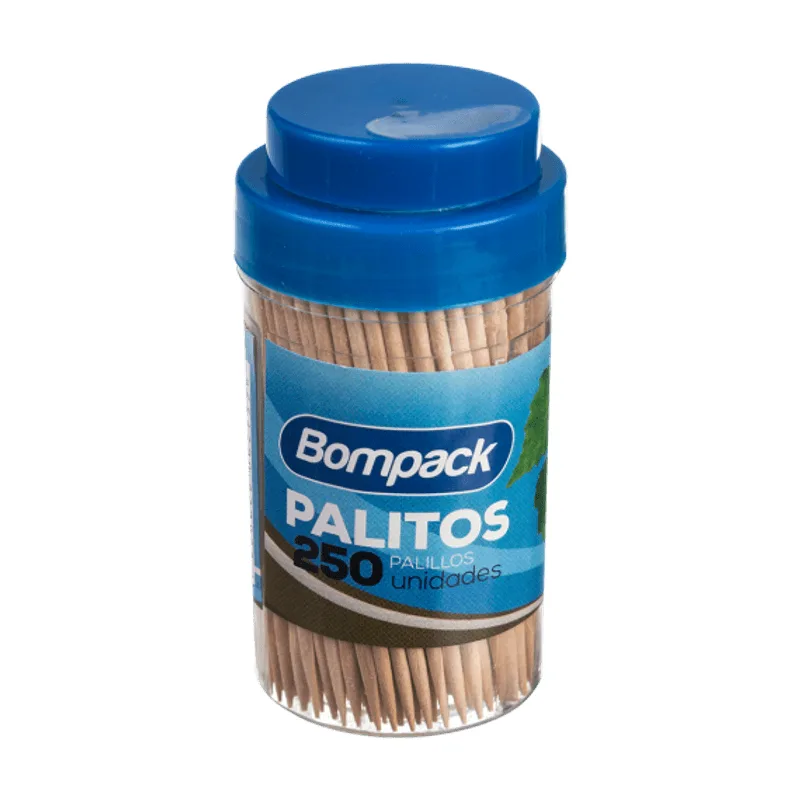 Palito de Dente BOMPACK com 250 unidades