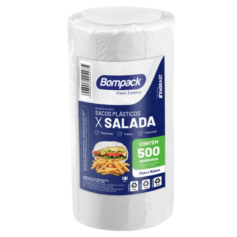 Saco para X-Salada BOMPACK 21x15,5 com 500 Unidades