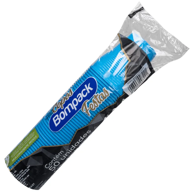 Copo Plástico BOMPACK Premium 200ml com 50 unidades