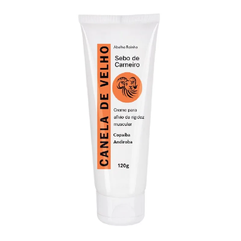 Creme Para Alívio Da Rigidez Muscular Sebo De Carneiro Canela De Velho Abelha Rainha 120g