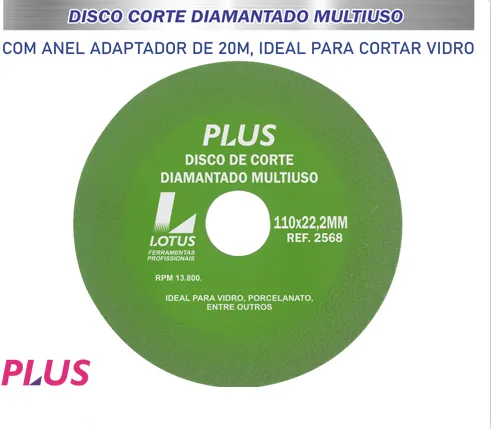 DISCO CORTE DIAM MULTIUSO 100x22x15MM PLUS 200/10 - Cia da Ferramenta
