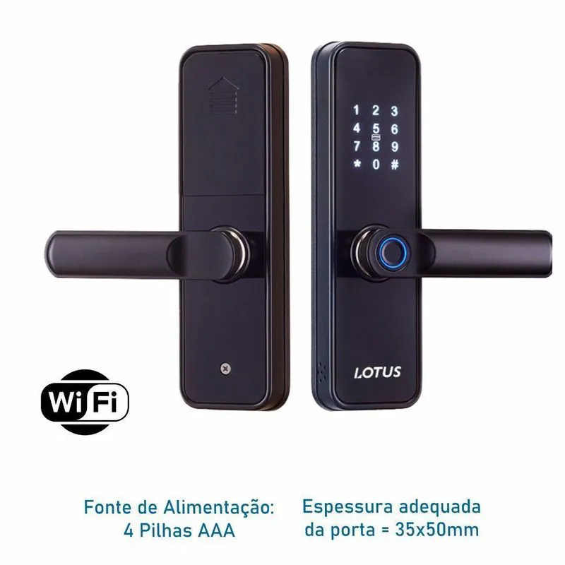 Fechadura Wifi Semiautomática 22x160 - Preto 16/1