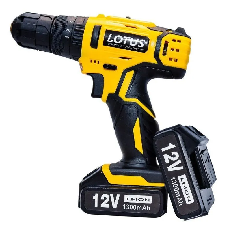 Furadeira/paraf. Com Impacto 12v + 54pçs (2 Bater.)