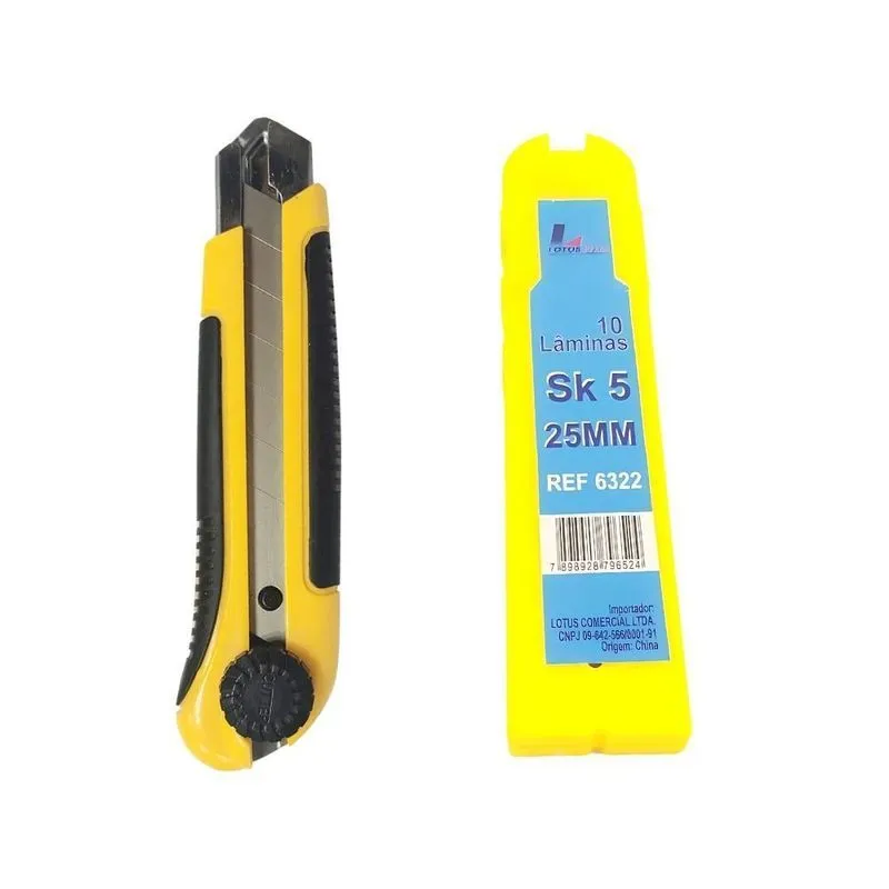 Kit Estilete 1 Lamina 25mm Prix + 10 Laminas Sk5 Lotus