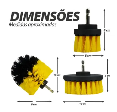 Jogo de Escovas Rotativas de Limpeza Lotus 3pcs - Cia da Ferramenta
