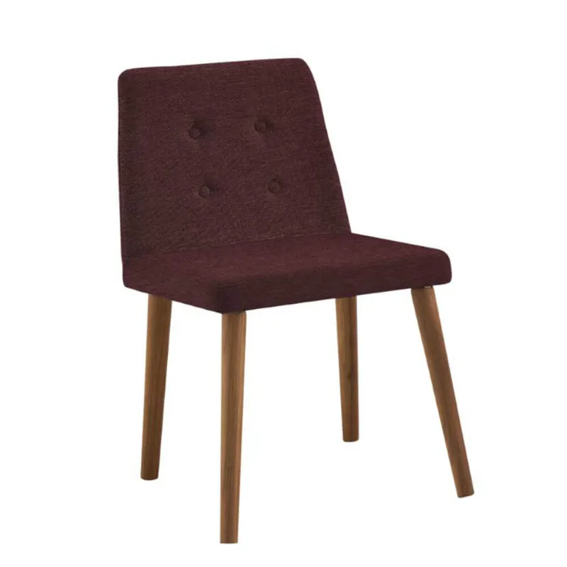Cadeira Vega Linho Marsala Base Gota Madeira Tauari T1076