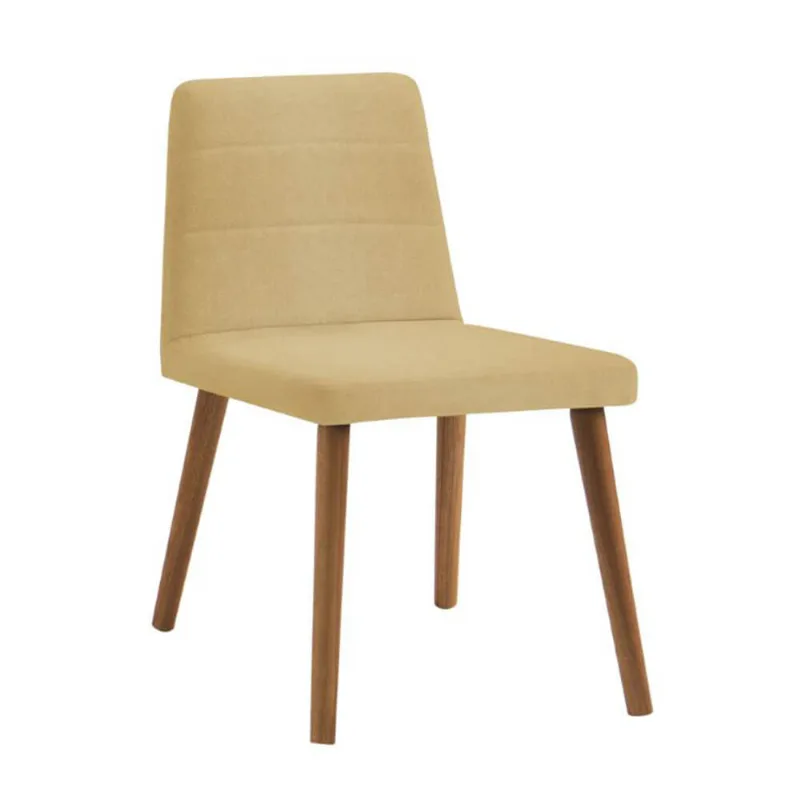 Cadeira Yasmin Linho Amarelo Base Gota Madeira Tauari T1132