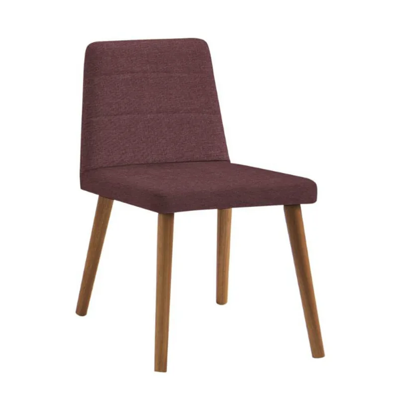 Cadeira Yasmin Linho Marsala Base Gota Madeira Tauari T1076