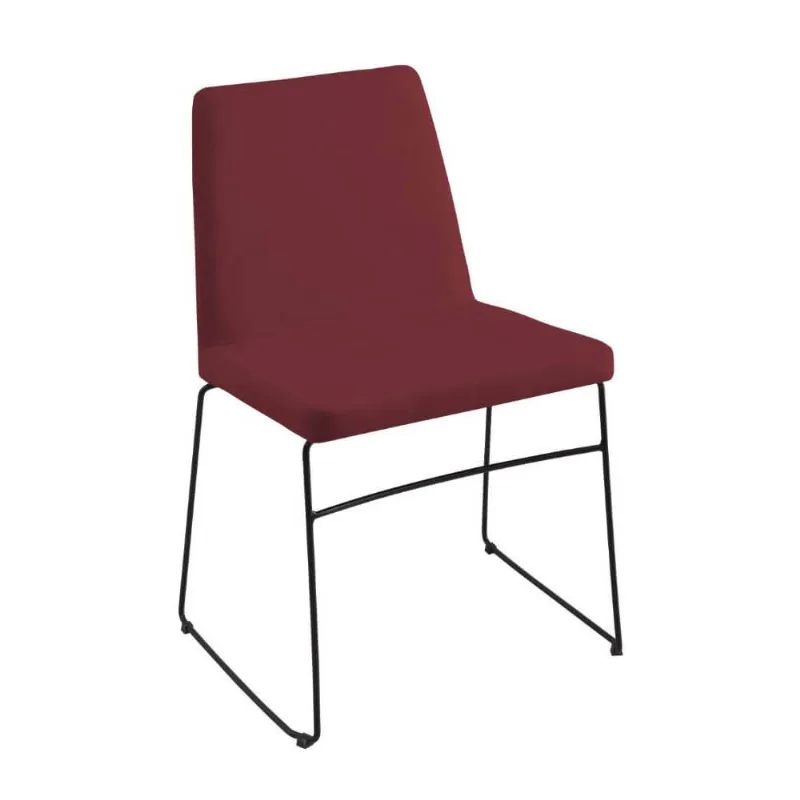 Cadeira Paris Linho Marsala Aço Preto T1076