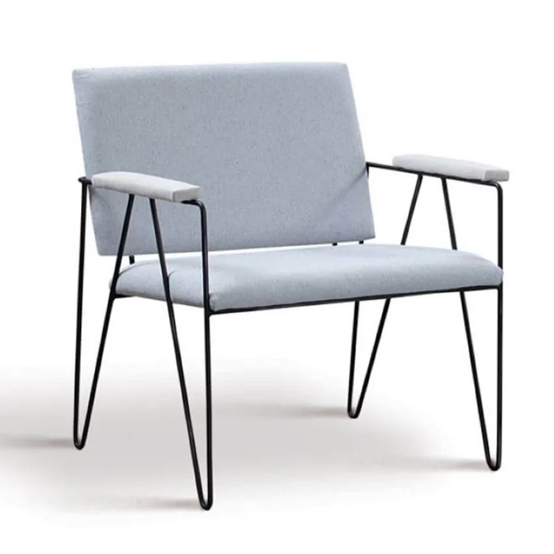 Poltrona Loridane Lona Cinza Aço Preto T0048