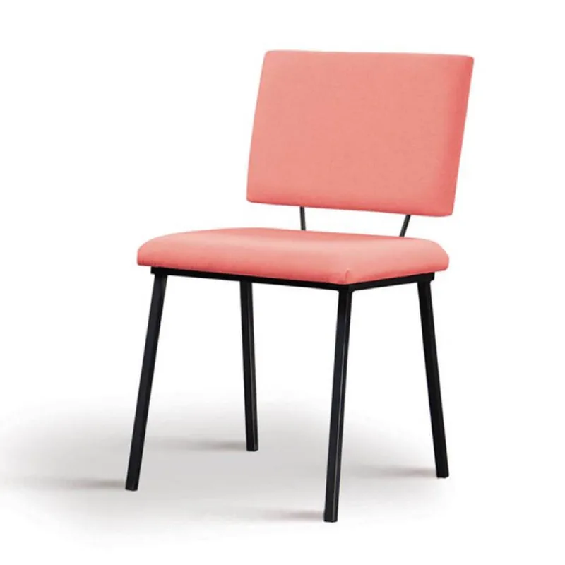 Cadeira Antonella Linho Coral Base Preta T1077