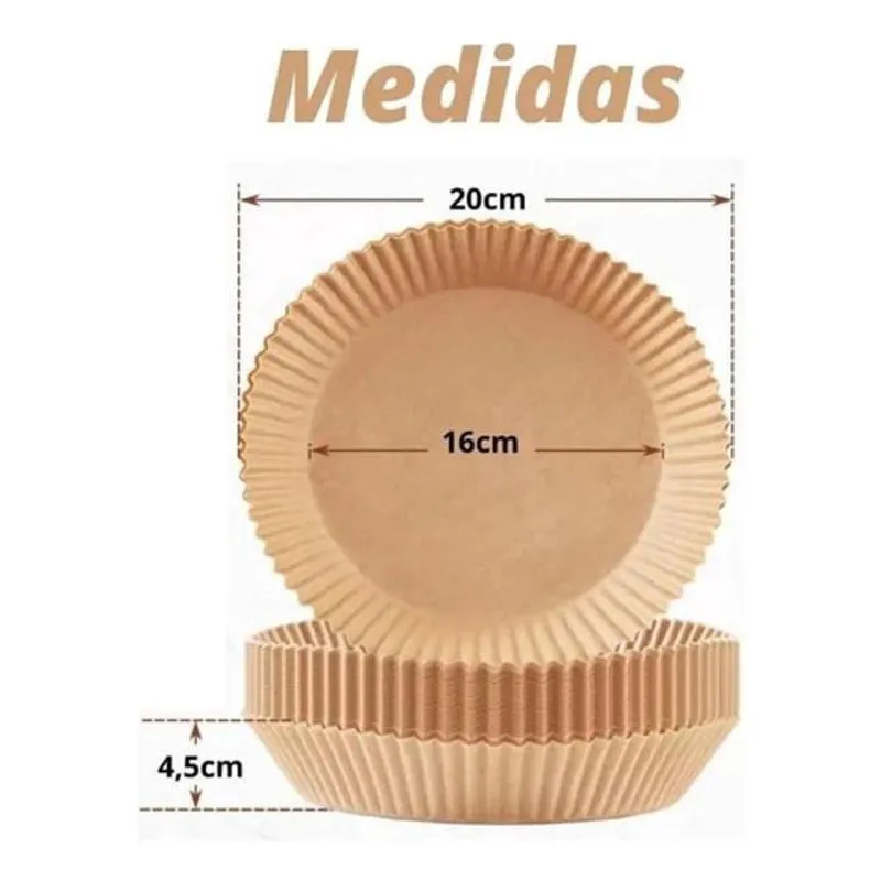 Kit 200 Formas Anti-aderente Descartáveis para AirFryer