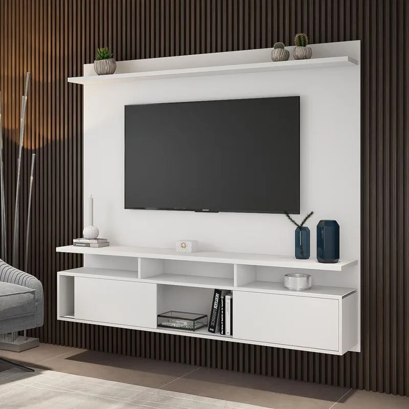 Home Suspenso Motiv para TV de Até 55 com 4 Prateleiras e 2 Portas Viero Branco