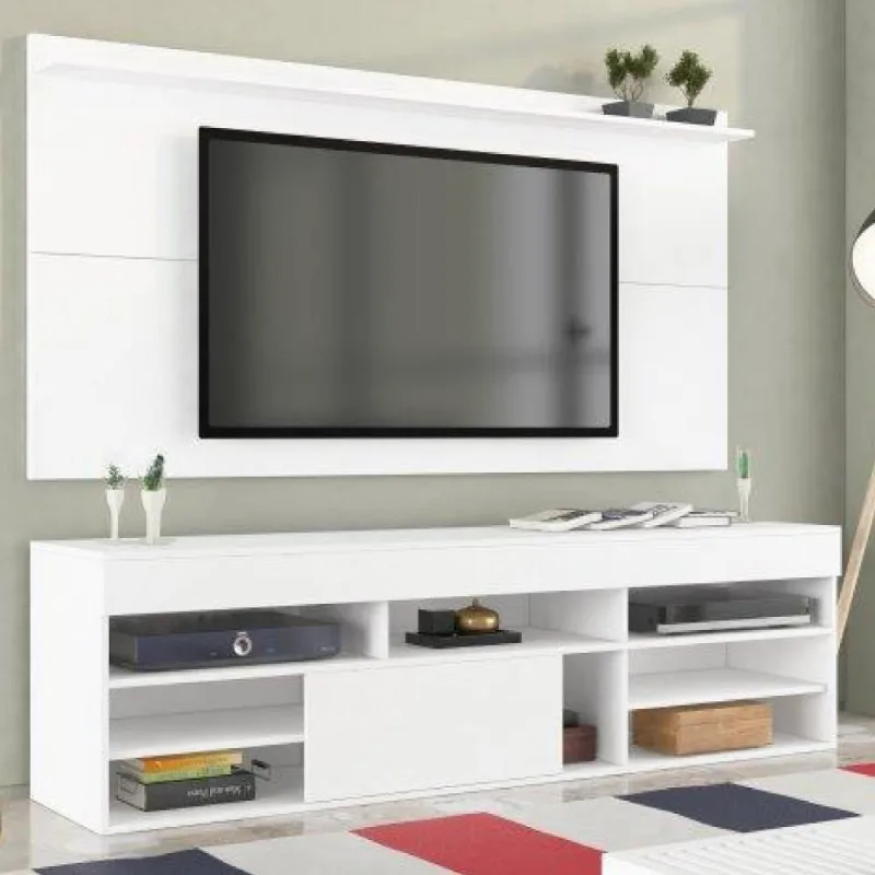 Rack Com Painel Para Tv 55 Polegadas Fênix Branco 180cm