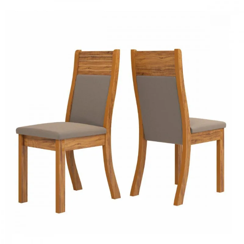 Conjunto 2 Cadeiras Roma Imbuia Tecido Veludo Marrom Viero Imbuia