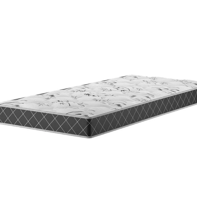 Colchão Espuma Solteiro D23 14cm 1,88m 78cm Double Face Mobi Viero Preto/Xadrez Xadrez Preto