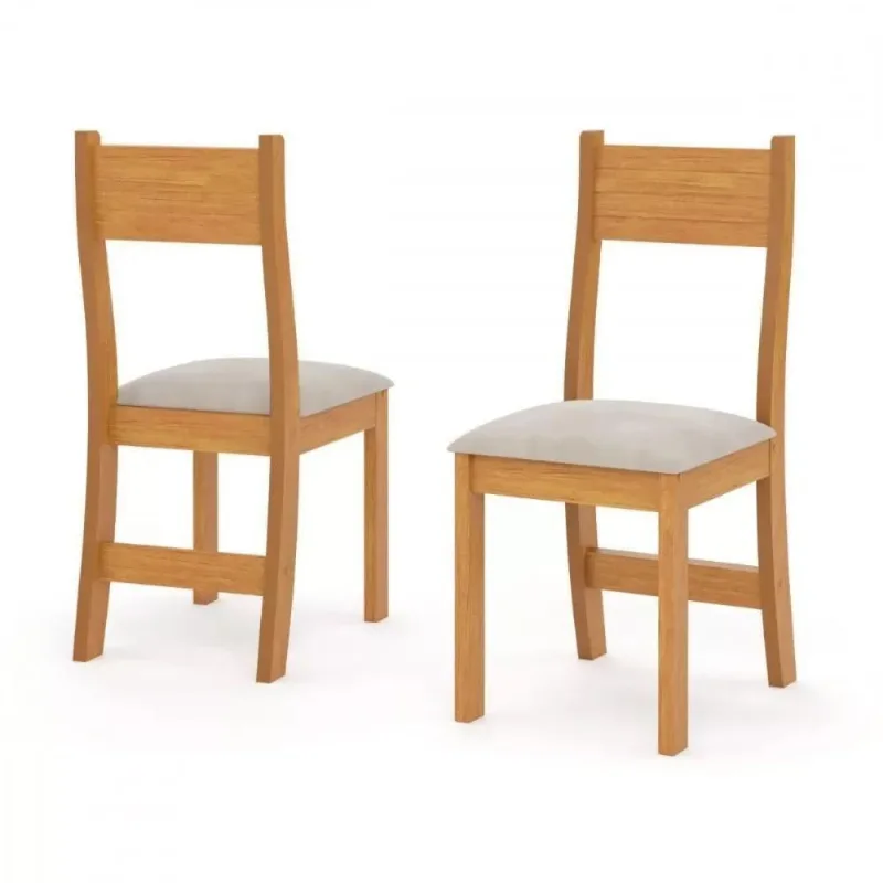 Kit 2 Cadeiras Brisa Estrutura MDF Estofado Veludo Mel Viero Móveis - Viero Móveis