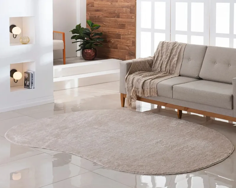 Tapete Orgânico Champagnhe 200x250cm Antiderrapante Macio Moderno Oas